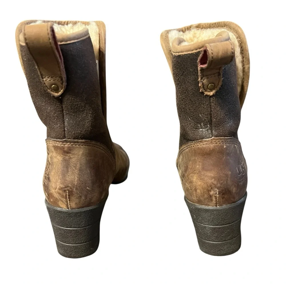 UGG‎ Waterproof Leather Wedge Boots - Size 9